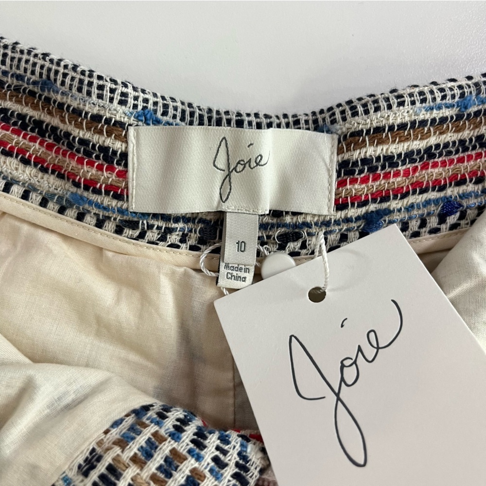 JOIE Merci Knit Print tweed Shorts in Sanitori Blue NWT 10 - Picture 5 of 10